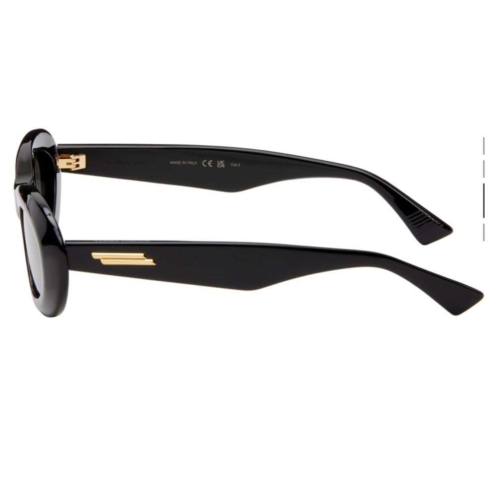 Bottega Veneta Black Bombe Round Sunglasses - Picture 3 of 9
